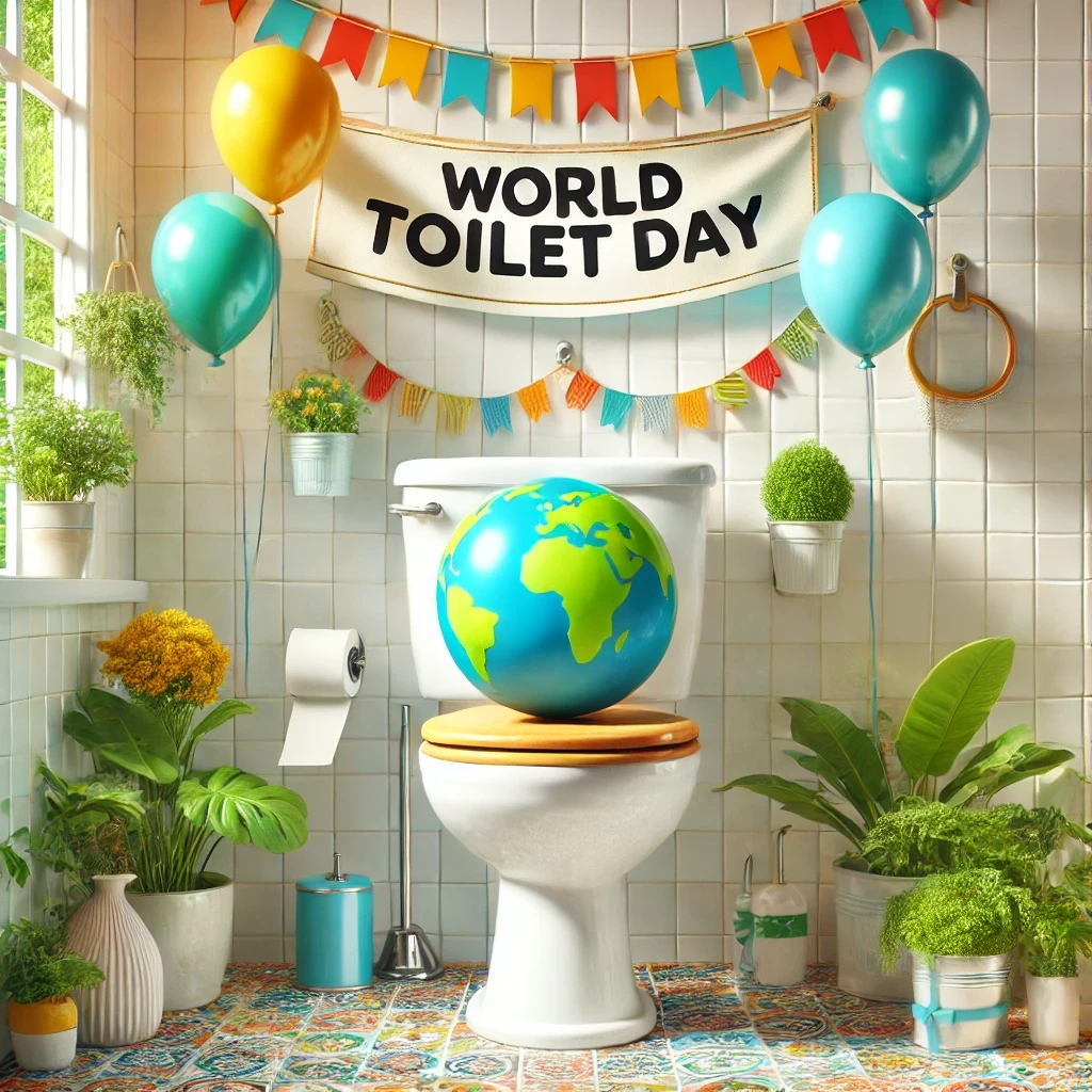 DALL·E-2024-11-19-16.51.40-A-creative-and-humorous-illustration-celebrating-World-Toilet-Day.-The-image-features-a-clean-sparkling-toilet-set-in-a-cheerful-bathroom-environment.png